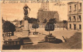 1924 Vyborg, Wiborg, Viborg, Viipuri; Radhustorget / town hall square, monument, hotel (EK)