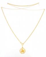 18 K arany (Au), nyaklánc, 18K kos medállal jelzettek, 8 g, 58 cm