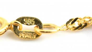 14 K arany (Au), nyaklánc 2,04 g, 44 cm