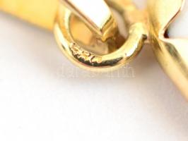 Szűz Mária porcelán medál arany (Au) 14K kerettel, jelzett 2,66 g 2 cm