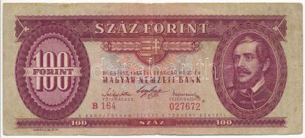 1947. 100Ft B164 027672 T:III kis szakadás  Hungary 1947. 100 Forint B164 027672 C:F small tear Adamo F27