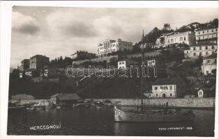 1933 Herceg Novi, Castelnuovo; hotel, boats. Laforest photo