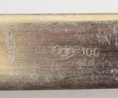 47 db-os alpakka evőeszköz készlet, közte kések, kanalak, villák, merőkanál, cukorszedő, tortalapát,...