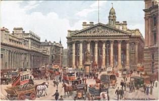 1929 London, Royal Exchange & Bank, horse-drawn carriage, autobus s: A.R. Quinton (EK)