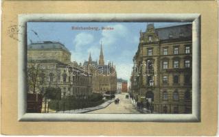 1915 Liberec, Reichenberg; Brücke / bridge, street view (EK)