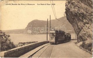 Nice, Nizza; Route de Nice a Monaco, La Baie dEze / street view, tram (EK)