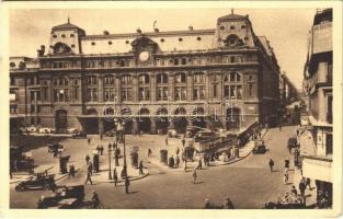 1937 Paris, La Gare St. Lazare, Cour du Havre / railway station, court, automobiles (EB)