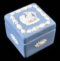 Wedgewood porcelán dobozka, jelzett, hibátlan, 4x4,5x4,5 cm