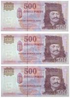 2010. 500Ft "ED" (3x) sorszámkövetők T:I