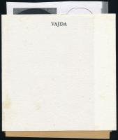 Vajda Lajos (1908-1941): Önarckép. Ofszet nyomat, papír. Lap felső része papírra kasírozva. 18x13 cm. + Egy fénymásolt lap 4 db Vajda Aljso önarcképpel