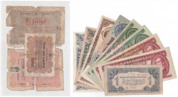 12db-os vegyes magyar bankjegy tétel, közte Kossuth-bankó, pengő, adópengő, forint T:III-IV