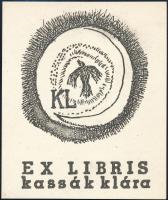 Ex libris Kassák Klára. Ofszet. 8,5x10 cm
