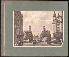 cca 1920-1930 Budapesti fotóalbum nevezetességekkel (Andrássy út, Lánchíd, Országház, stb.), nyomtat...