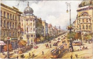 1944 Budapest VIII. Rákóczi út, villamos, Emke kávéház s: Gerhardt Alajosné (EK)