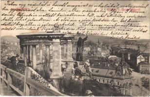 1910 Budapest I. Kilátás a Gellért-hegyről, Szent Gellért szobor, Tabán, Döbrentei tér, Purgo. Ádám Herman kiadása (EK)