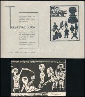 cca 1960 6 db kiállítási meghívó grafikákkal