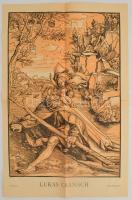cca 1940 Lukas Cranach nagy méretű nyomat. 54x36 cm