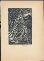 Molnár C. Pál (1894-1981): Bibliai jelenet. Fametszet, papír, utólagos jelzéssel, lap bal széle kissé sérült, 17×11 cm