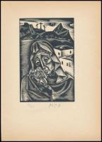 Molnár C. Pál (1894-1981): Jézus siratása. Fametszet, papír, utólagos jelzéssel, 17×11 cm