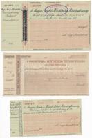 ~1910-1930. Magyar Bank és Kereskedelmi Részvénytársaság kitöltetlen csekkje, vízjeles papíron (3x) mind különféle méretben vagy vízjellel