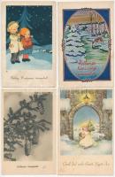 4 db RÉGI motívum képeslap: Karácsonyi üdvözlet / 4 pre-1945 motive postcards: Christmas greeting