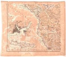 cca 1826 Térképrészlet Kréta és Konstantinápoly önálló térképével, 37×43 cm