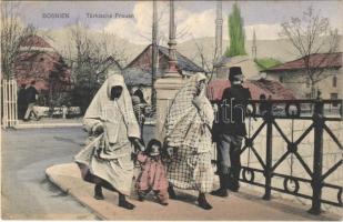 Bosnien. Türkische Frauen. Verlag Albert Thier / Bosnian folklore, Turkish women
