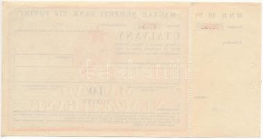 1950-1956. Magyar Nemzeti Bank utalványa 10Ft-ról, kitöltetlen, ellenőrzőszelvénnyel T:II kis szakad...