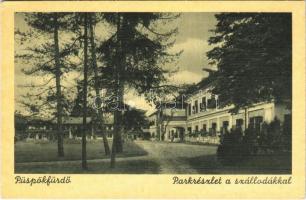 Püspökfürdő, Szentlászlófürdő, Baile 1 Mai; park és szálloda / park and hotel