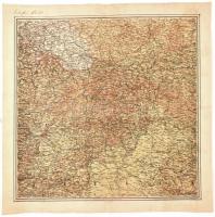 cca 1880 Bécs és környékének térképe, Burgenland, Galícia, 52×53 cm
