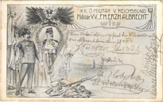 1912 K.K. Ö. Militär V. Reichsbund Militär V.V. F.M. Erzh. Albrecht Wien / Austro-Hungarian K.u.K. military propaganda, Archduke Albrecht (EK)
