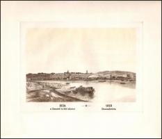 Jelzés nélkül: Buda a Dunáról lefelé tekintve, rézkarc, papír, 19×26 cm