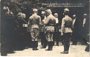 1915 Erzherzog Armee Kommandant Josef Ferdinand empfangt nach der Einnahme von Lublin die dortigen Behörden / WWI Austro-Hungarian K.u.K. military, Archduke Joseph Ferdinand after the capture of Lublin