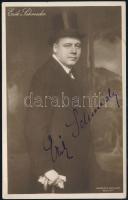 cca 1922 Erik Schmedes dán származású bécsi operaénekes aláírt fotólapja (1868-1931), 13x8 cm /Autograph signature of Erik Schmedes opera singer