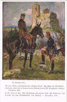 S. Ex. Gen. d. Cav. Bar. Kirchbach mit seinem Ord. Off. Rittmistr. v. Kossak auf dem Schlachtfelde von Smolen Dezember 1915 / WWI Austro-Hungarian K.u.K. military art postcard s: W. Kossak