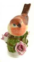 Herendi  porcelán madár, kézzel festett, jelzett, kis lepattanásokkal, m: 9 cm