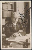 1916 Otto Tressler (1871-1965) filmszínész aláírt fotólapja, 13x9/ Autograph signature of Otto Tressler (1871-1965) film actor