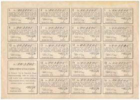 Budapest 1920. "A Fővárosi Tej és Tejtermék Üzem Részvénytársaság" névre szóló részvénye 2...