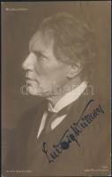 cca 1916 Ludwig Wüllner (1858-1938) német opera énekes aláírt fotólapja, 13x8 cm/ Autograph signature of Ludwig Wüllner (1858-1938) German opera singer.