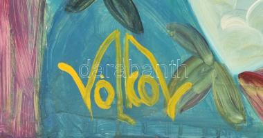 Mihail Volkov (1954-): Nyár. Olaj, farost, jelzett, hátoldalán címkén feliratozott, 54,5×78 cm