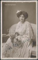 cca 1916 Else Wohlgemuth (1881-1972) német színésznő aláírt fotólapja, a felületén kis foltokkal, 14x9 cm/ Autograph signature of Else Wohlgemuth (1881-1972) German actress, with little spotties.