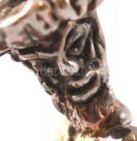 Táncoló zsidó rabbi, jelzett, Zadok Arts Israel, talapzaton, m: 8,5 cm