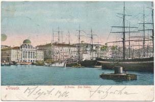 1906 Trieste, Trst; Il Porto / Der Hafen / port, sailing vessels (EB)