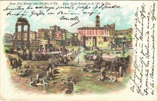 1904 Roma, Rome; Foro Romano visto dall Arco di Tito / Forum Romain vu de lArc du Titus. litho (EK)