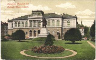 1917 Ljubljana, Laibach; Muzejski trg / Museum-Platz / square, monument (EK)