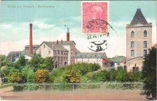 1914 Radauti, Radóc, Radautz; Bierbrauerei / brewery, beer factory. Verlag Buchhandlung Herzberg. TCV card (EK)