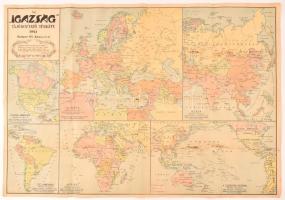 1941 Az Igazság tájékoztató térképe, kiadja: Magyar Földrajzi Intézet Rt, 57×81 cm