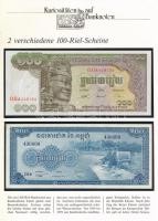 Kambodzsa 1956-1972. 100R + 1957-1975. 100R német nyelvű ismertetővel T:I Cambodia 1956-1972. 100 Riels + 1957-1975. 100 Riels with information text in German C:UNC