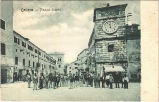 Kotor, Cattaro; Piazza darmi / square, soldiers (fl)