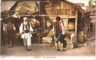 Sarajevo, Ein Obsthändler / Bosnian folklore, market, fruit vendor (EK)